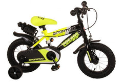 Neon Geel Zwart Volare Sportivo 12 inch Jongens Kinderfiets met Twee Handremmen