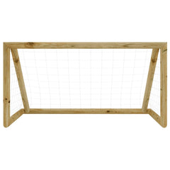 Voetbaldoel Met Net Geïmpregneerd Grenenhout