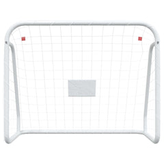 Voetbaldoel Met Net Staal En Polyester Wit