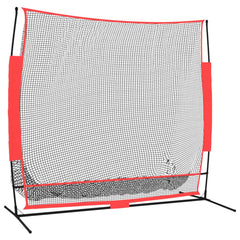 Honkbalnet Draagbaar 215X107X216 Cm Polyester Zwart En Rood
