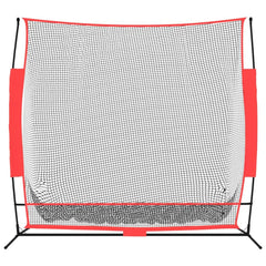 Honkbalnet Draagbaar 215X107X216 Cm Polyester Zwart En Rood