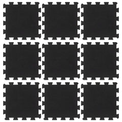 Rubbertegels 9 St 16 Mm 30X30 Cm Zwart