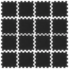 Rubbertegels 16 St 16 Mm 30X30 Cm Zwart