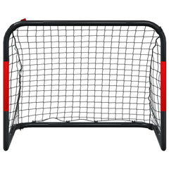 Voetbaldoel Met Net 90X48X71 Cm Staal Rood En Zwart