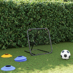 Voetbalrebounder Verstelbaar 84X73X60-80 Cm Staal Zwart