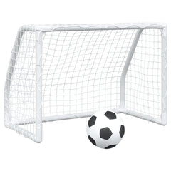 Kindervoetbaldoelen 2 St Met Bal 64X35X48 Cm Metaal Wit Sonoma Eiken