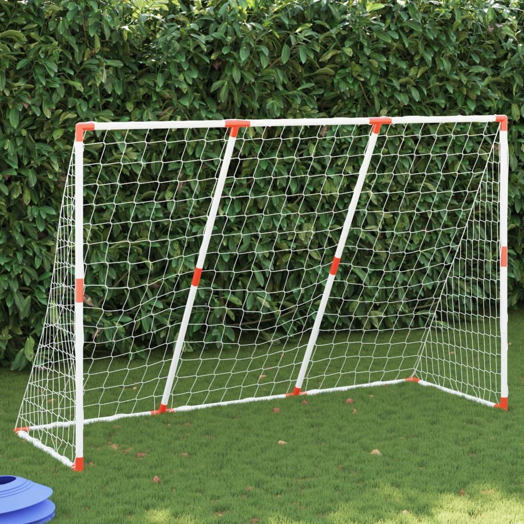 Kindervoetbaldoel Met Ballen 2-In-1 184X64X124 Cm Wit