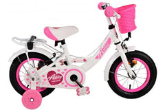 Volare Ashley 12 inch meisjesfiets met twee handremmen, afneembare zijwieltjes, en comfortabel zacht zadel