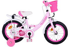 Volare Ashley 14 inch meisjesfiets - Roze - Twee handremmen - Afneembare zijwieltjes - Gesloten kettingkast - Comfortabel zacht zadel - Inclusief montagemateriaal - Verstelbaar zadel en stuur - Veilig en duurzaam - Fitmarktnl
