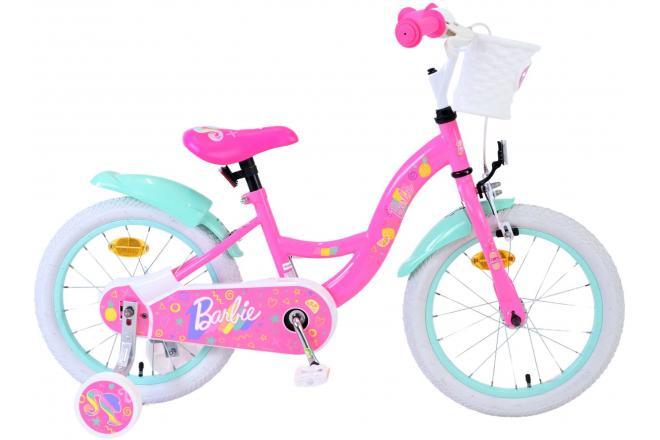Barbie Kinderfiets - Meisjes - 16 inch - Roze - Trendy meisjesfiets met veiligheidskenmerken, verstelbare zadelhoogte, duurzame materialen en accessoires voor elk avontuur bij Fitmarktnl