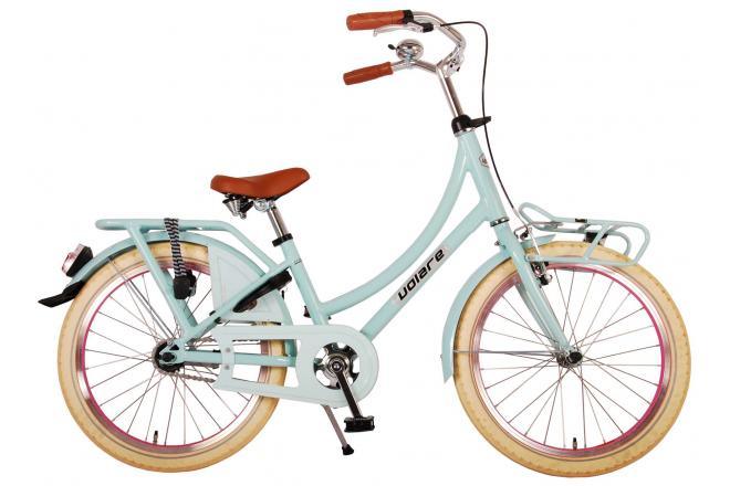 Volare Oma Classic 20 inch meisjesfiets in lichtblauw met handrem, terugtraprem, verlichting, bel, slot, voor- en achterdrager, verstelbaar zadel en stuur, veilig en comfortabel, geschikt voor avontuurlijke meisjesfietsritten
