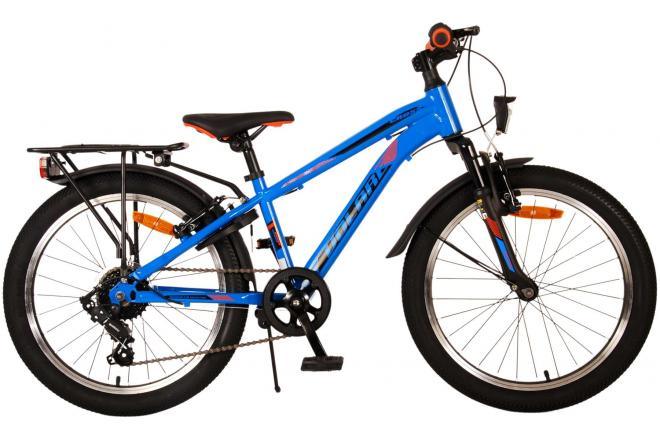 Volare Cross Kinderfiets - Jongens - 20 inch - Blauw - 6 versnellingen - veilige, comfortabele en duurzame jongensfiets met handremmen