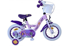 Disney Wish Kinderfiets 12 Inch - Meisjesfiets met Twee Handremmen - Paars - Verstelbaar Zadel - Afneembare Zijwieltjes - Reflectoren - Mandje - Stevig Frame - Voor Meisjes van 2 tot 4 Jaar - Fitmarkt
