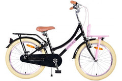 Volare Excellent Kinderfiets - Meisjes - 20 inch - Zwart - Twee handremmen - Praktische voordrager, in het frame geïntegreerde achterdrager, zacht, luxe zadel, verstelbaar zadel en stuur - Fitmarktnl