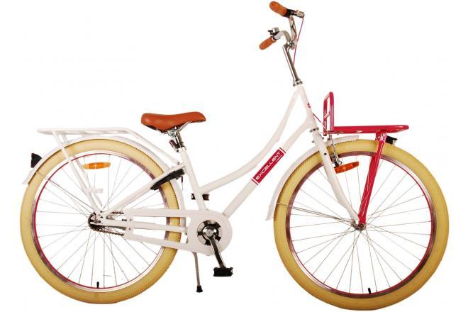 Volare Excellent Kinderfiets - Meisjes - 26 inch - Wit: Luxe zadel, hand- en terugtraprem, reflectoren, voordrager, veiligheid