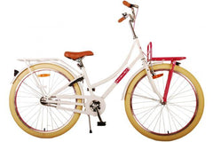 Volare Excellent Kinderfiets - Meisjes - 26 inch - Wit: Luxe zadel, hand- en terugtraprem, reflectoren, voordrager, veiligheid
