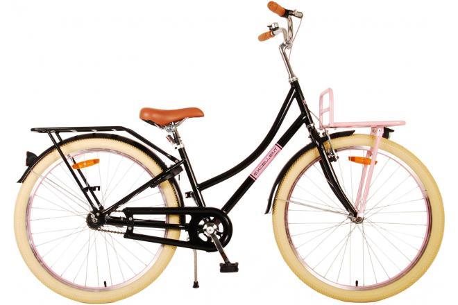 Volare Excellent Kinderfiets - Meisjes - 26 inch - Zwart: Veilig en comfortabele meisjesfiets met handrem, reflectoren, voordrager en verstelbaar zadel en stuur