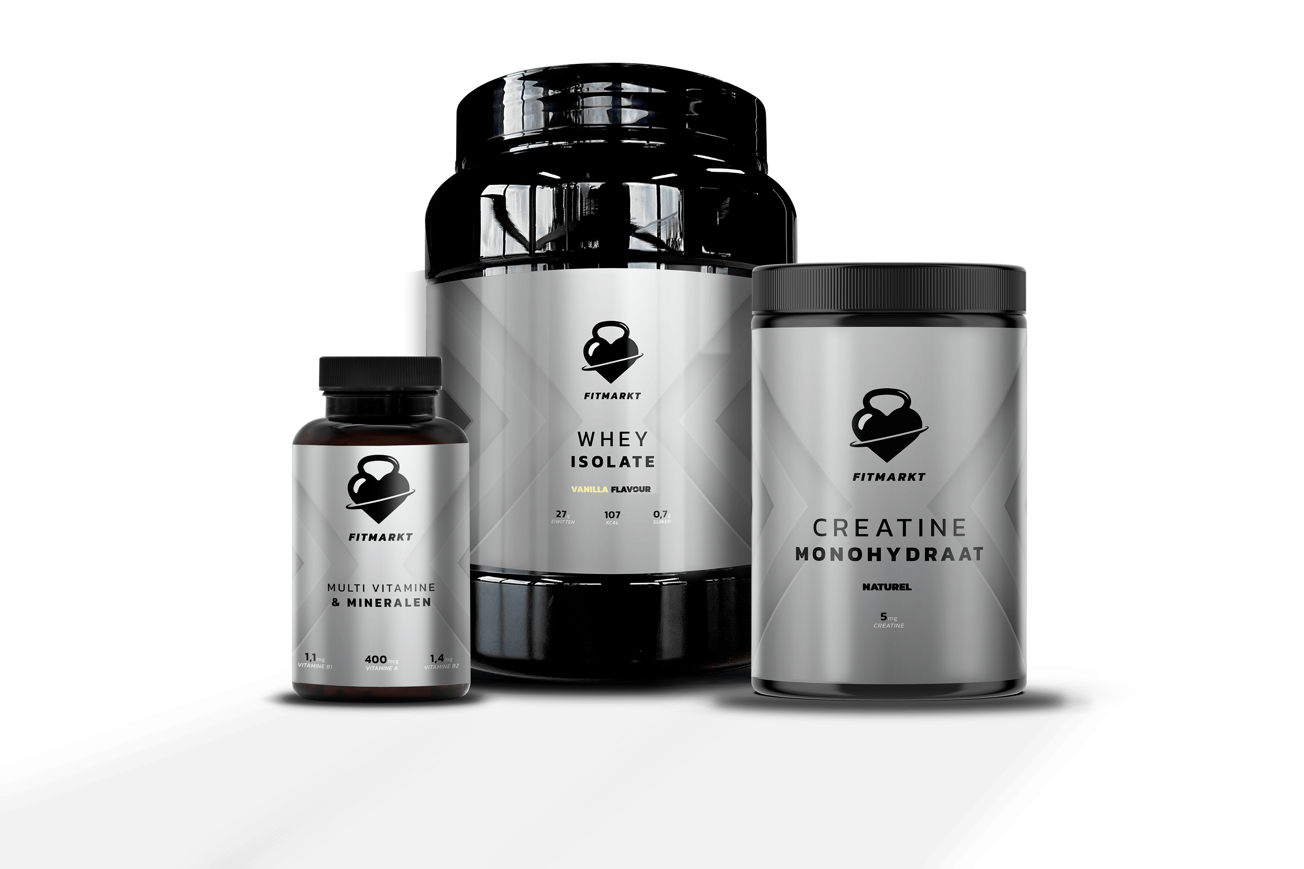 Fitness Startpakket: Whey Isolate, Creatine Monohydraat en Multivitaminen, ideaal voor optimale prestaties