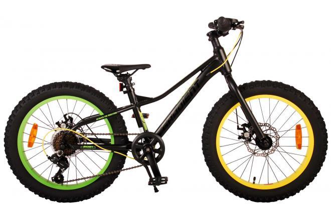 20 inch Volare Gradient Kinderfiets - Jongens - Zwart Geel Groen - 6 speed - Prime Collection: Extra licht aluminium frame, reflectoren, brede banden, 6 versnellingen