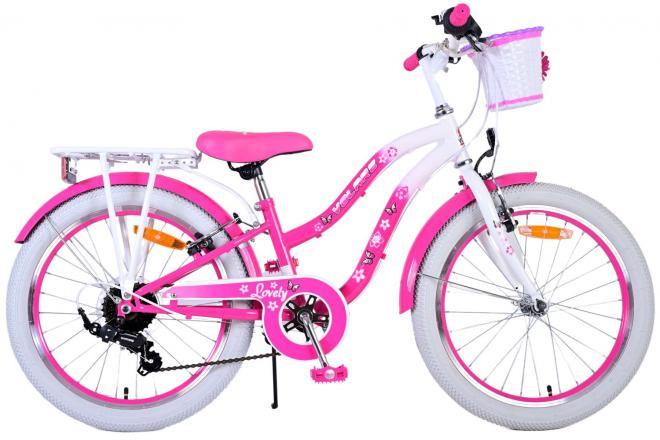 Volare Lovely Kinderfiets - Meisjes 20 inch Roze 7 Versnellingen - Veilige, comfortabele en duurzame meisjesfiets met reflectoren, verstelbaar zadel en stuur, en trendy design