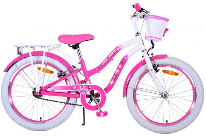 Volare Lovely Kinderfiets - Meisjes - 20 inch - Roze - Twee handremmen - Comfortabele zadel, handige achterdrager, en verstelbaar stuur