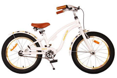 Miracle Cruiser Kinderfiets - Meisjes - 18 inch - Wit - Prime Collection - veilige en comfortabele meisjesfiets met handrem, terugtraprem, reflectoren, verstelbaar zadel en stuur, voor avontuurlijke ritten naar school en vrienden