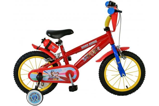 Paw Patrol 14 inch kinderfiets for boys with two handbrakes, red color, closed chain guard, and reflectors - available at Fitmarktnl