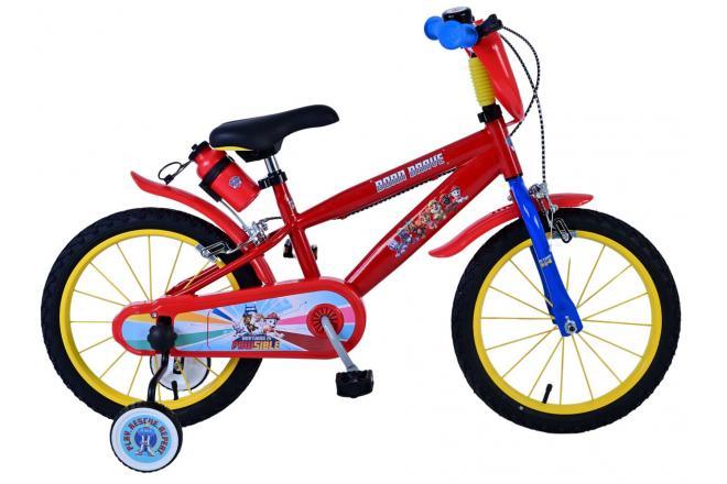 Paw Patrol Kinderfiets 16 Inch - Rode Jongensfiets met Twee Handremmen, Afneembare Zijwieltjes, Zacht Zadel, Bidonhouder, Officieel Gelicenseerd Product - Fitmarkt