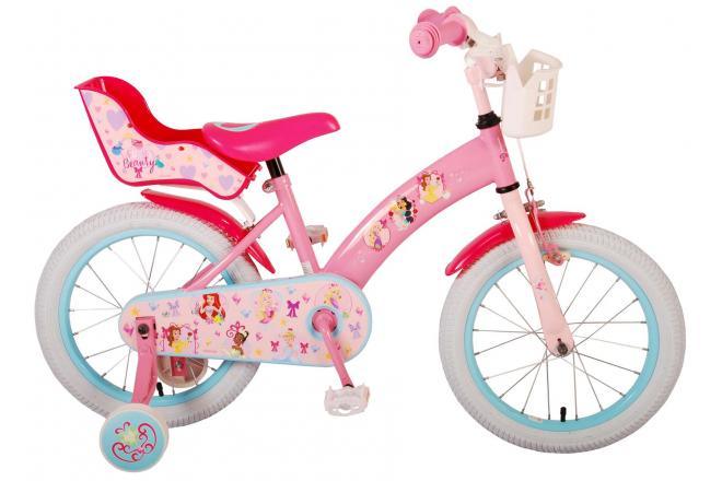 Disney Princess 16 inch kinderfiets met afneembare zijwieltjes, handrem, en terugtraprem