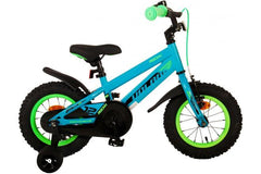 Green 12 inch Volare Rocky Kinderfiets for Boys with handbrake and training wheels