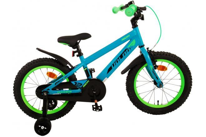 Jongensfiets Volare Rocky 16 inch - Groene kinderfiets met handrem, terugtraprem, gesloten kettingkast, luxe zacht zadel, en extra lange zadelpen for meegroeien