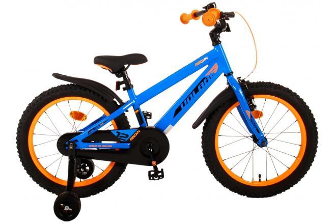 Volare Rocky 18 inch blauwe jongensfiets met handrem, terugtraprem en gesloten kettingkast
