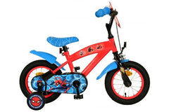Spider-Man Kinderfiets 12 Inch - Jongensfiets Blauw/Rood - Veilig & Stoer | Fitmarkt - A vibrant blue and red boys' bike with Spider-Man theme Safe and stylish option for young riders