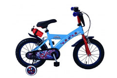 Spidey Kinderfiets 14 Inch - Blauw - Twee Handremmen - Stoer en Veilig - Perfecte kinderfiets voor stoere avonturen