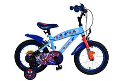 Spidey Kinderfiets 14 Inch Blauw Rood voor Jongens - Twee Handremmen - Veilig & Comfortabel - Gesloten Kettingkast - Afneembare Zijwieltjes - Zacht Verstelbaar Zadel - Reflecterende Trappers - Officiële Spidey Design - Fitmarktnl