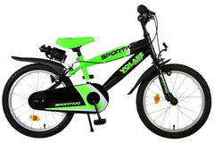 Volare Sportivo 18 inch jongensfiets in neon groen en zwart met handremmen