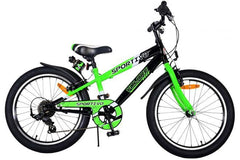 Volare Sportivo 20 inch kinderfiets met 7 versnellingen en handremmen in neon groen