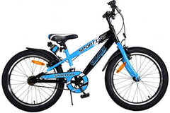 Neon blauwe Volare Sportivo 20 inch jongensfiets met handremmen en reflectoren