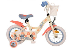 Disney Stitch 12 Inch Kinderfiets bij Fitmarktnl - Veilig en comfortabel ontwerp met verstelbaar zadel en stuur, hand- en terugtrapremmen, reflectoren, en leuke bel voor kinderen