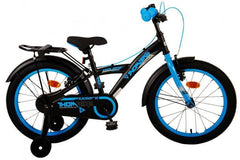 A black and blue 18 inch Volare Thombike Kinderfiets for boys with two handbrakes