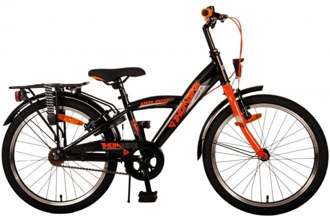 Volare Thombike Kinderfiets - Jongens - 20 inch - Zwart Oranje - Twee Handremmen - Luxe zacht zadel, reflectoren, verlichting, verstelbaar stuur