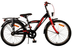 Volare Thombike Kinderfiets - Jongens - 20 inch - Zwart Rood - Veilig, comfortabel en duurzaam met handrem, reflectoren en verstelbaar zadel