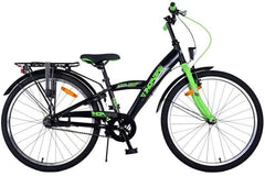 Volare Thombike Kinderfiets - Jongens - 24 inch - Groen Zwart - 3 versnellingen - Topkwaliteit fiets met handrem, verlichting, zacht zadel, verstelbaar stuur, 3 versnellingen, en extra lange zadelpen