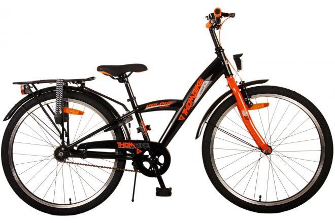 Volare Thombike Kinderfiets - Jongens - 24 inch - Zwart Oranje - Topkwaliteit, veiligheid en comfort voor avontuurlijke jongens