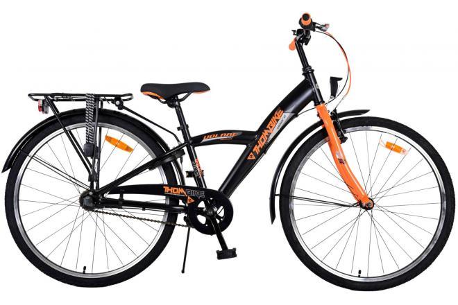 Volare Thombike Kinderfiets - Jongens - 26 inch - Zwart Oranje - 3 versnellingen - Luxe zacht zadel, Shimano versnellingen, reflectoren, veiligheidsverlichting, verstelbaar stuur en extra lange zadelpen