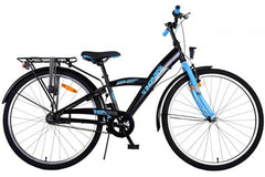 Volare Thombike Kinderfiets - Jongens - 26 inch - Zwart Blauw - 3 versnellingen - Luxe comfortabele jongensfiets met Shimano versnellingen, reflectoren, zachte handvaten, handrem, terugtraprem, batterij verlichting, verstelbaar stuur en extra lange zadelpen