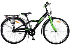 Volare Thombike Kinderfiets - Jongens - 26 inch - Zwart Groen - 3 versnellingen: Luxe fiets met handrem, reflectoren, zacht zadel, 3 versnellingen van Shimano, standaard, slot, verstelbare zadelpen en stuur, en veiligheidskenmerken voor elke jonge avonturier