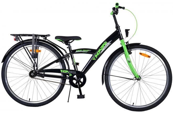 Jongensfiets Volare 26 inch Thombike - Zwart Groen - Handrem, terugtraprem, verlichting, reflectoren, zacht zadel, verstelbaar stuur