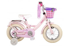 Volare Ashley Kinderfiets - Meisjes - 12 inch - Roze - 95% afgemonteerd - Schattige roze meisjesfiets met handrem, terugtraprem, zijwieltjes, mandje, verstelbaar zadel en stuur, veiligheid en comfort voor kinderen, Fitmarktnl