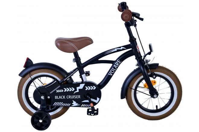 Volare Black Cruiser 12 inch Kinderfiets - Jongens - Zwart - Veiligheid, comfortabel, duurzaam, verstelbaar, topkwaliteit, Fitmarktnl